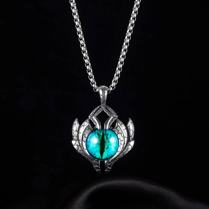 Wholesale Vintage Devil's Eye Titanium Steel Necklace Stainless Steel Pendant JDC-NE-GeJia007