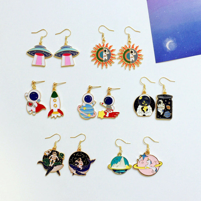 Wholesale Earrings Alloy Ceramic Cartoon Earrings MOQ≥10 JDC-ES-Lxx005