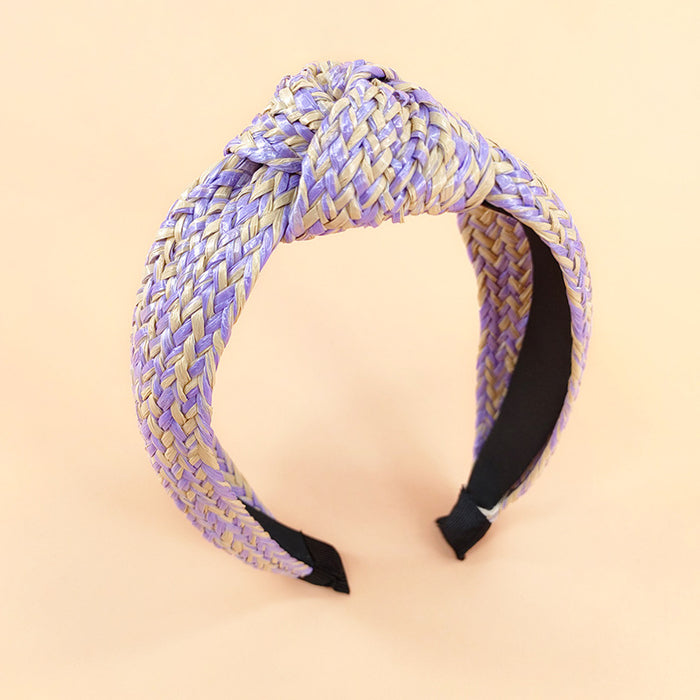 Wholesale raffia knotted headband boho JDC-HD-O117