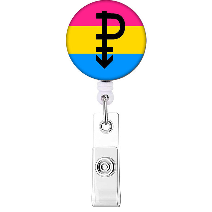 Wholesale Rainbow Flag Easy Pull Buckle LGBT Gay Badge ID Retractable Buckle MOQ≥10 JDC-KC-NDou001