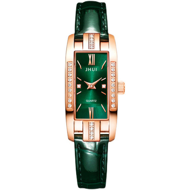 Jewelry WholesaleWholesale square small green belt quartz watch JDC-WH-SS003 Watch 时梭 %variant_option1% %variant_option2% %variant_option3%  Factory Price JoyasDeChina Joyas De China