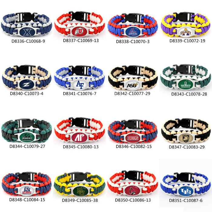 Wholesale Sports Style Rugby Team Woven Bracelets JDC-BT-BaB021