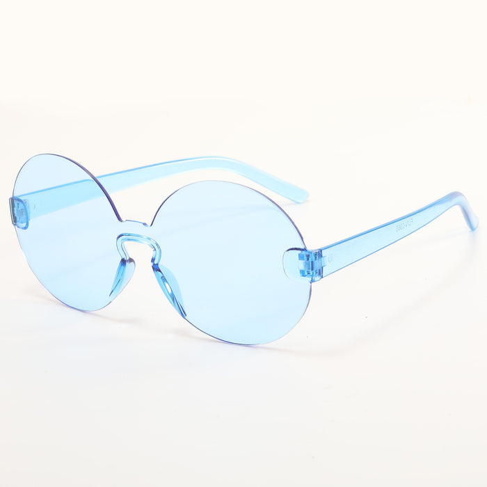 Wholesale Rimless Round PC Lens Candy Color Sunglasses JDC-SG-YuH007