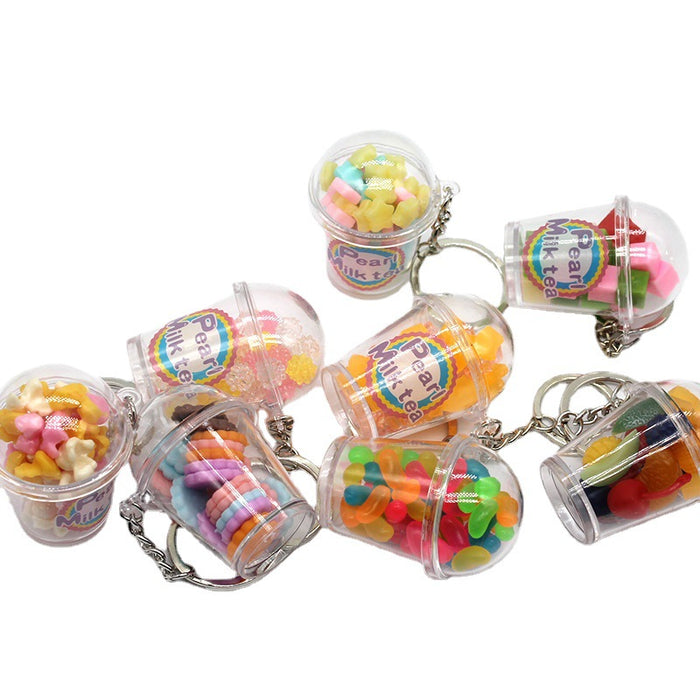 Wholesale New Simulation Food Play Shake Accessories Cup Keychain MOQ≥2 JDC-KC-TTXS001