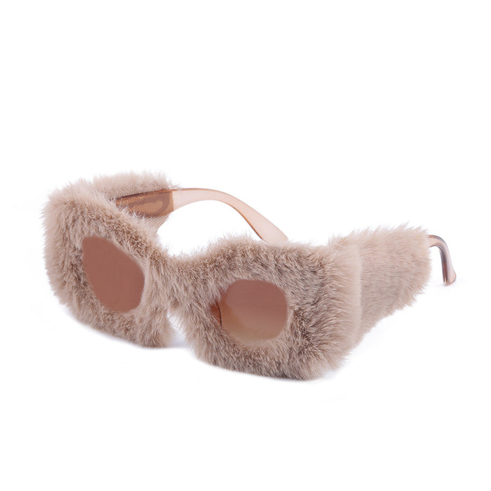 Wholesale Plush Sunglasses Ladies Fashion Cat Eye JDC-SG-LanM016