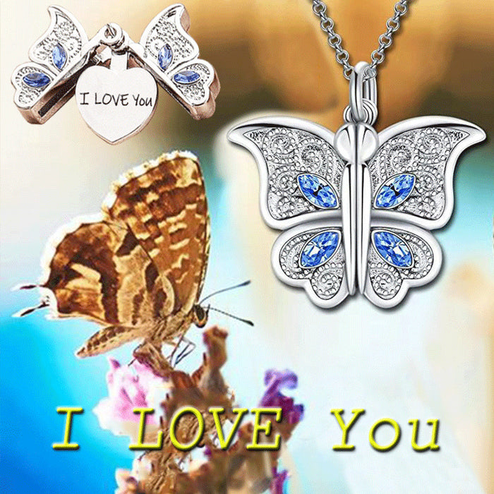 Jewelry WholesaleWholesale Women's Butterfly I Love You Love Album Box Pendant Necklace JDC-NE-JYS005 necklaces 静夜思 %variant_option1% %variant_option2% %variant_option3%  Factory Price JoyasDeChina Joyas De China