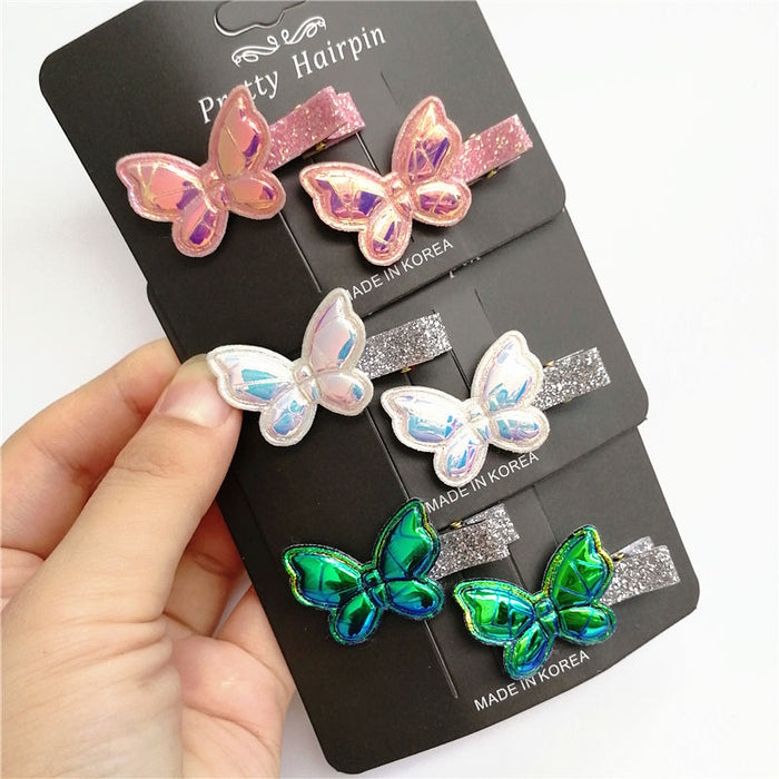 Jewelry WholesaleWholesale Children's Shiny Symphony Crack Leather Butterfly Hair Clip （F）JDC-HC-Manlun010 Hair Clips 漫沦 %variant_option1% %variant_option2% %variant_option3%  Factory Price JoyasDeChina Joyas De China