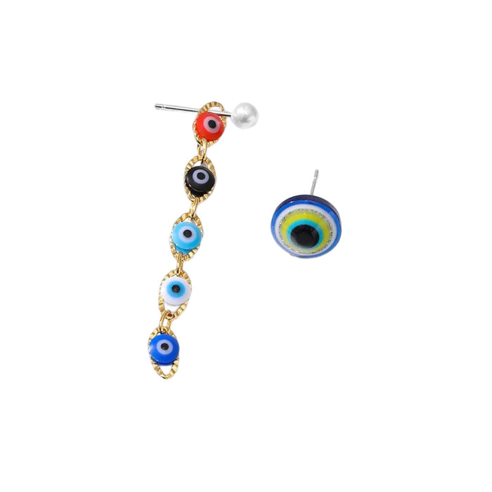 Wholesale Earrings Alloy Acrylic Eyes Asymmetrical JDC-ES-GuTe039