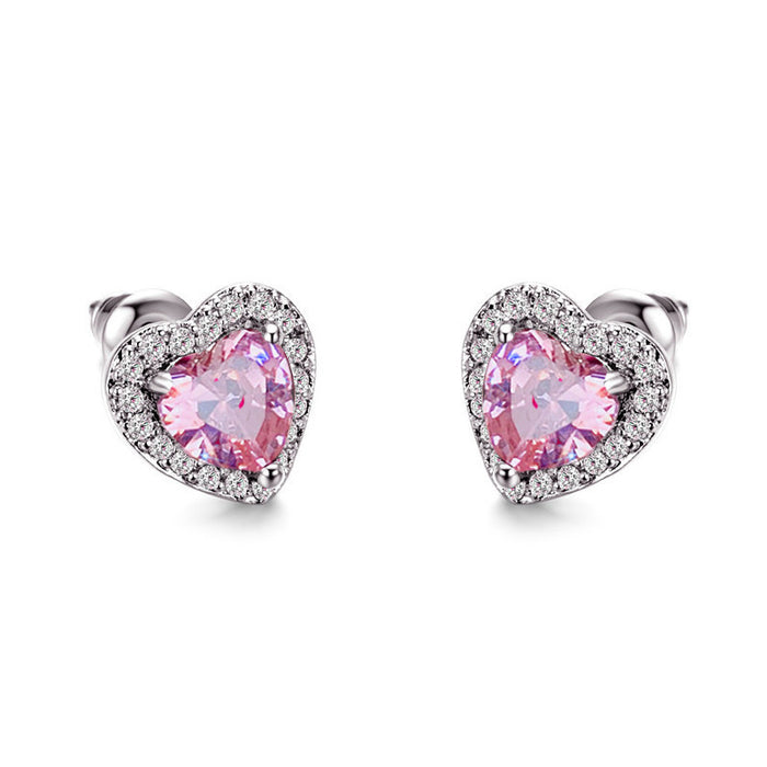 Wholesale Love Diamond Stud Earrings Design Sense Crystal JDC-ES-JYS012