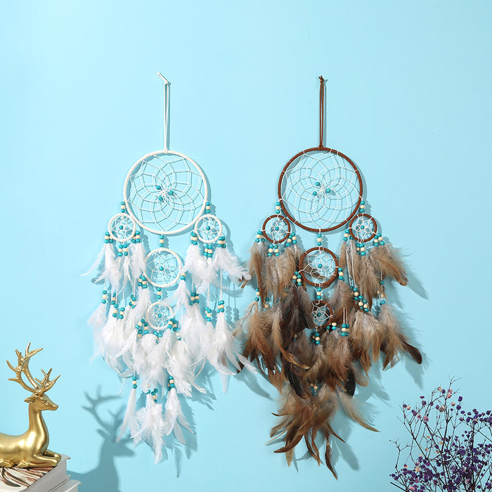 Wholesale Indian Feather Iron Cotton Thread Dreamcatcher MOQ≥2 JDC-DC-YXuan006