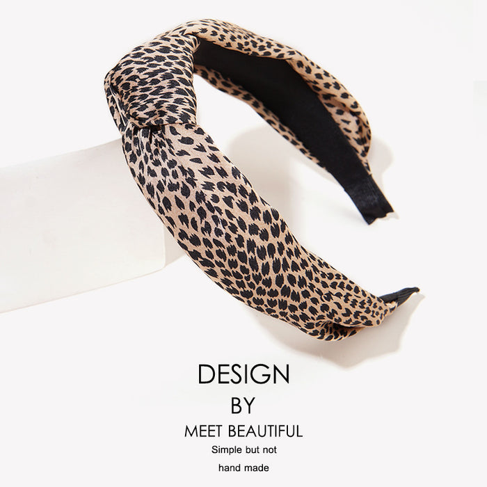 Wholesale Leopard Print Anti-Slip Pressed Hair Wide Side Headband JDC-HD-RXGS004