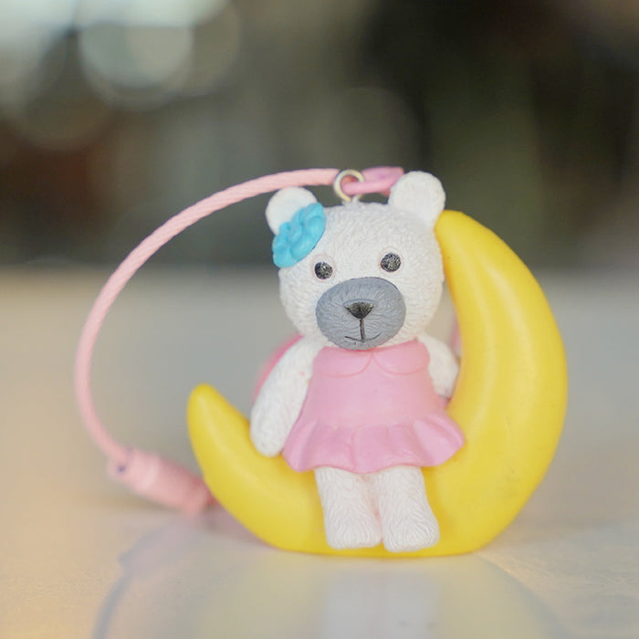 Wholesale Keychain Resin Cute Cartoon Moon Bear JDC-KC-XTang013