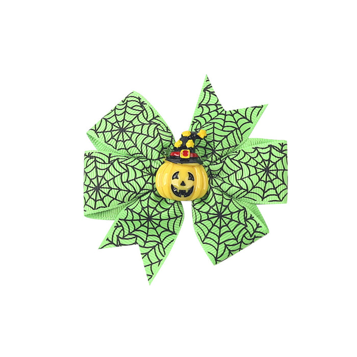 Wholesale Children's Hair Clip Halloween Bat Bow Pumpkin Head JDC-HC-qiun007