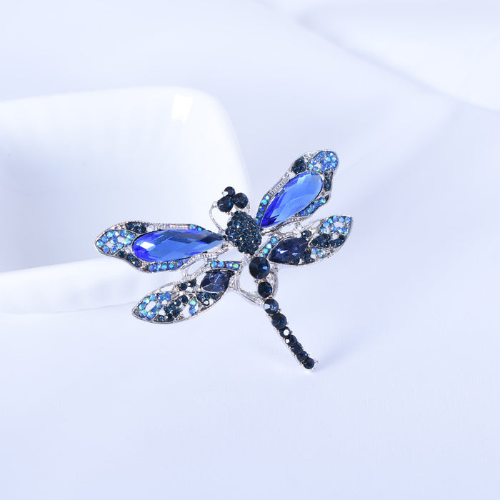 Wholesale Vintage Brooch Pin Big Dragonfly Brooch Silk Scarf Buckle with Diamonds MOQ≥2 JDC-BC-NiM001