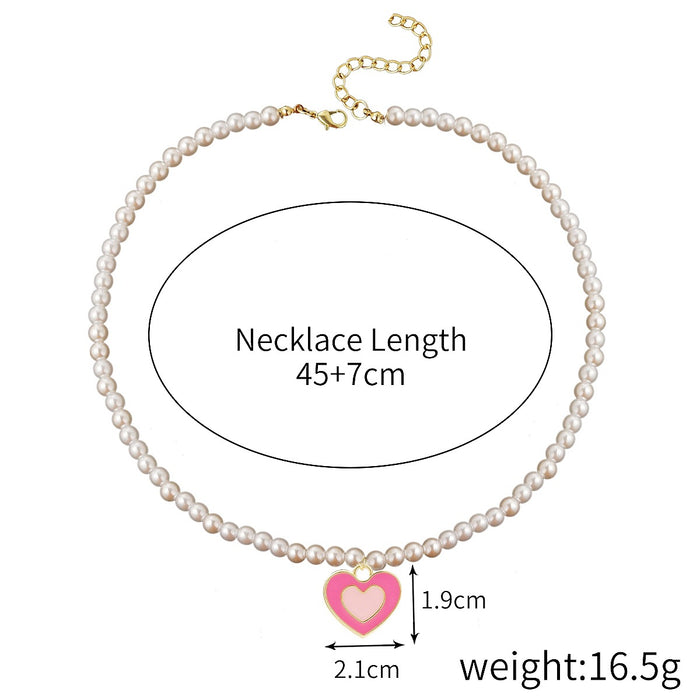 Jewelry WholesaleWholesale Premium Drop Oil Alloy Love Pendant Necklace JDC-NE-GSJY008 Necklaces 嘉溢 %variant_option1% %variant_option2% %variant_option3%  Factory Price JoyasDeChina Joyas De China