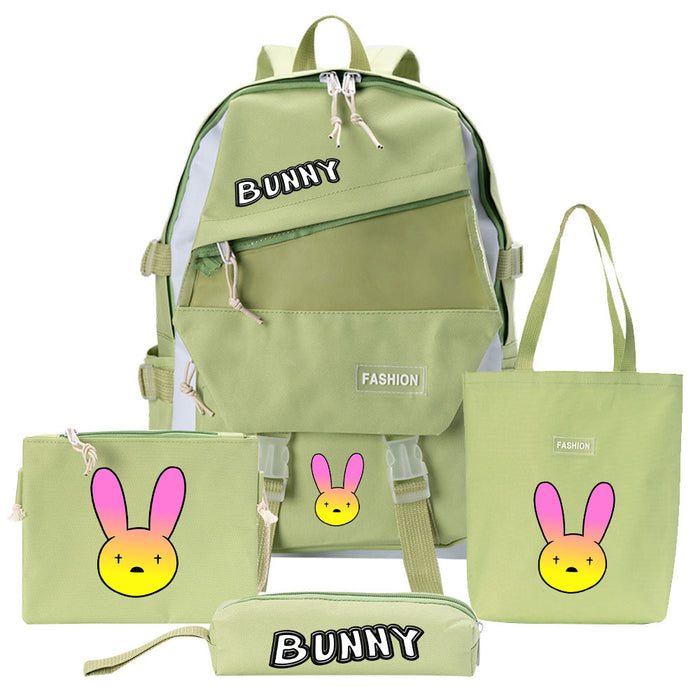 Wholesale Backpack Canvas Cute Cartoon Casual Shoulder Bag Pen Bag 4 Piece Set (F) JDC-BP-Tangs001