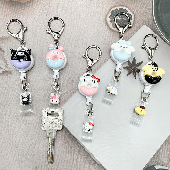 Wholesale Keychains Plastic Silicone Cute Cartoon Retractable Pull Buckle Round Cable Puller (S) MOQ≥2 JDC-KC-DKWH004