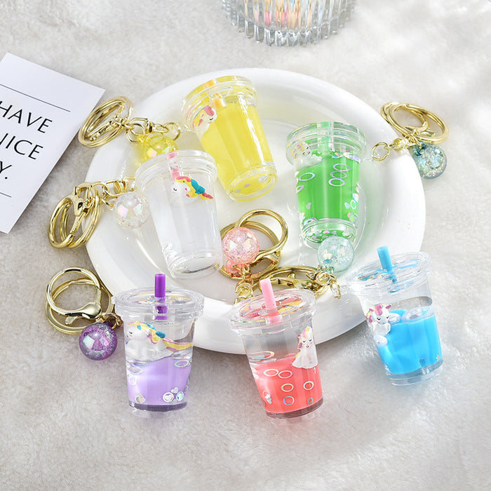 Wholesale Keychain Acrylic Cute Cartoon Quicksand Bottle MOQ≥2 JDC-KC-XLu012