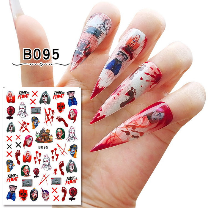 Wholesale Eco Resin Halloween Series Nail Stickers JDC-NS-Jinjia001