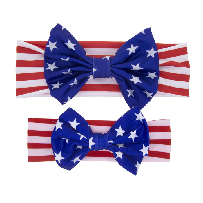 Wholesale 4th of July Independence Day Parent-Child Headband Rabbit Ears Two Piece Set JDC-HD-QiuN002