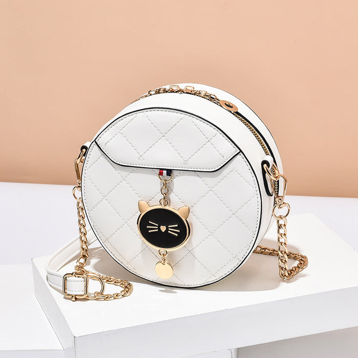 Wholesale Shoulder Bag PU Round Chain Crossbody Portable JDC-SD-Zhip005