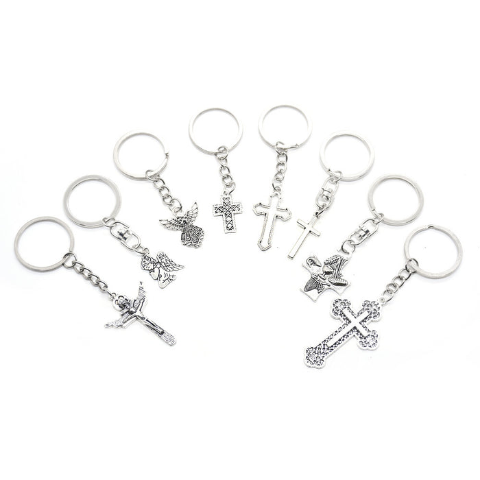 Wholesale Metal Angel Cross Keychain JDC-KC-BYou004