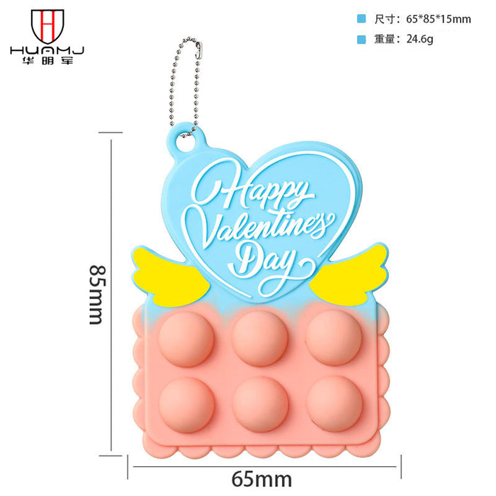 Jewelry WholesaleWholesale kids educational toy silicone decompression press le finger bubble keychain MOQ≥2 JDC-FT-HMJ023 fidgets toy 华明军 %variant_option1% %variant_option2% %variant_option3%  Factory Price JoyasDeChina Joyas De China