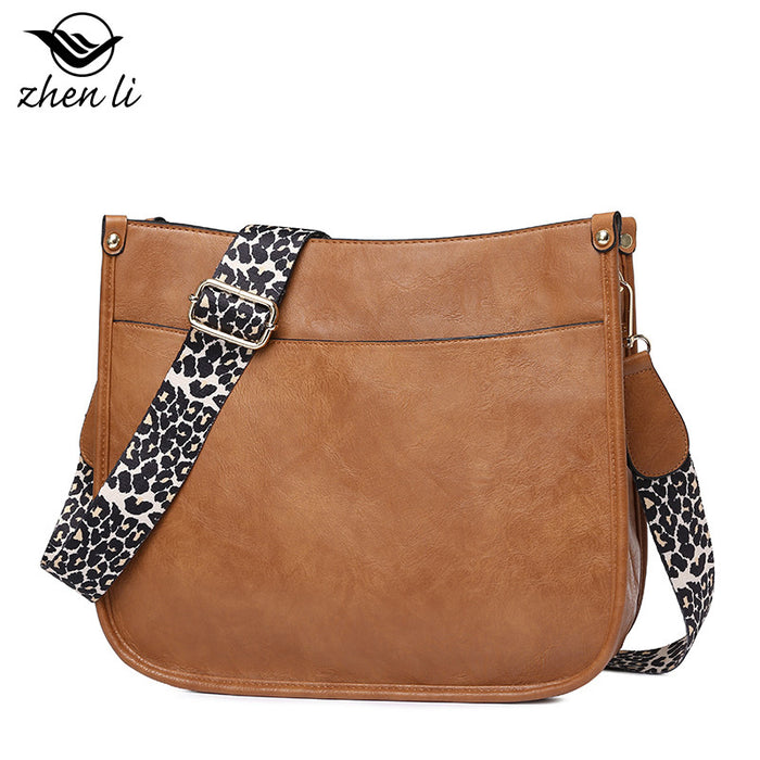 Wholesale Shoulder Bag PU Solid Color Leopard Print Shoulder Strap JDC-SD-ZLD002