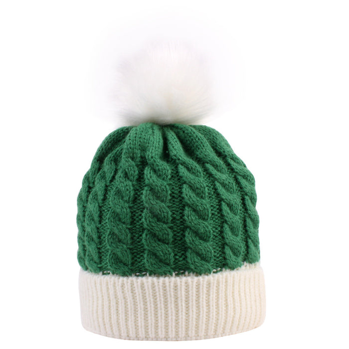 Wholesale Hat Cotton Winter Warm Christmas Solid Color Kids Twist Beanie JDC-FH-GSGM003