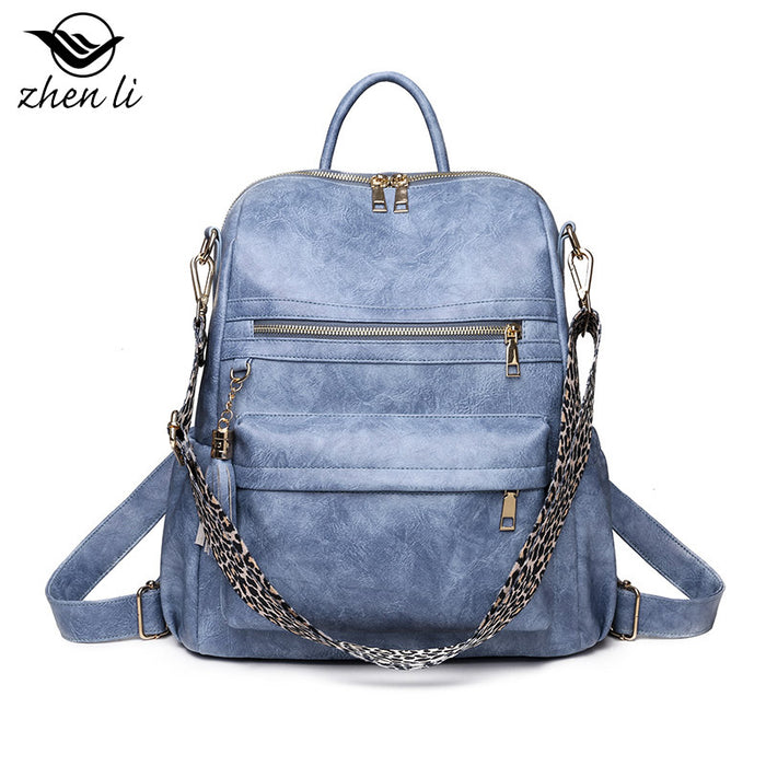 Wholesale Backpack PU Leopard Print Large Capacity JDC-BP-ZLD006