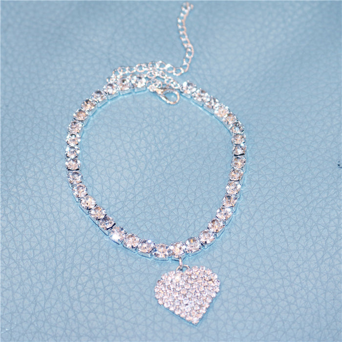 Wholesale Crystal Heart Rhinestone Anklet JDC-AS-JiaZ005