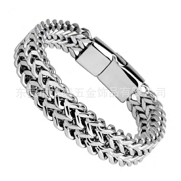 Jewelry WholesaleWholesale men's Bracelet Stainless steel square front and back Bracelets JDC-BT-hent001 bracelets 恒泰 %variant_option1% %variant_option2% %variant_option3%  Factory Price JoyasDeChina Joyas De China