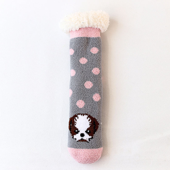 Wholesale socks cartoon christmas socks snowman stuffed animal MOQ≥3 JDC-SK-FNiu001