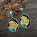 Jewelry WholesaleWholesale vintage cactus sunflower turquoise earrings JDC-ES-saip040 Earrings 赛蒲 %variant_option1% %variant_option2% %variant_option3%  Factory Price JoyasDeChina Joyas De China