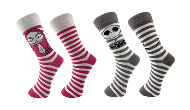 Wholesale Socks Cotton Cartoon Striped Simple Socks (M) JDC-SK-YiYan020