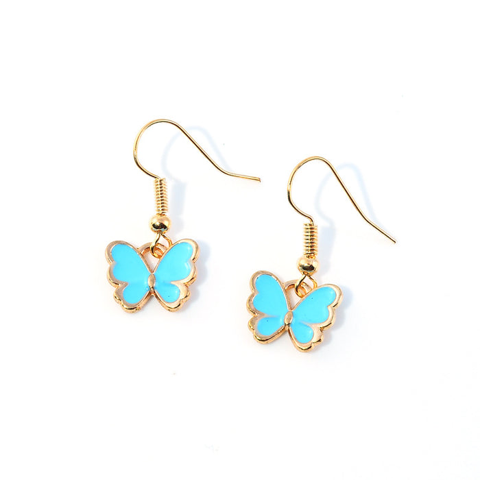 Wholesale Color Butterfly Alloy Earrings MOQ≥2 JDC-ES-Kaiwei002