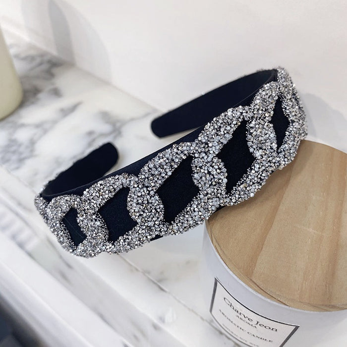 Jewelry WholesaleWholesale rhinestone cutout woven full drill mesh wide-brimmed hair band JDC-HD-Suim004 Headband 随敏 %variant_option1% %variant_option2% %variant_option3%  Factory Price JoyasDeChina Joyas De China