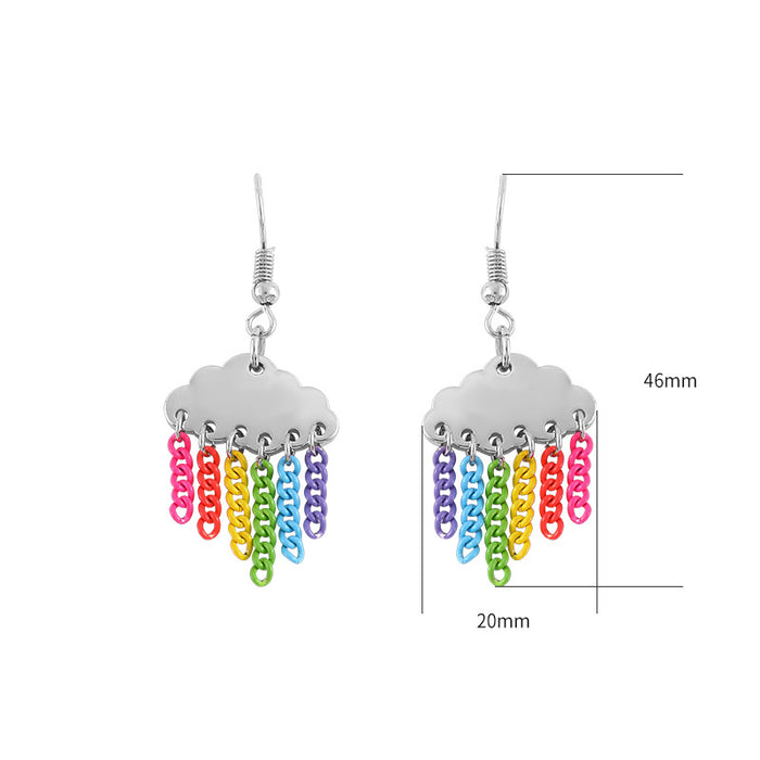 Wholesale Cloud Rainbow Tassel Earrings JDC-ES- zhongyi014