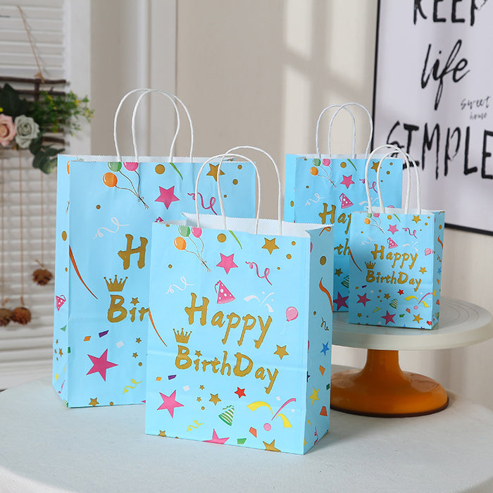 Wholesale Gift Bag Kraft Paper Cute Birthday Portable Gift Bag MOQ≥12 JDC-GB-Ganrui012