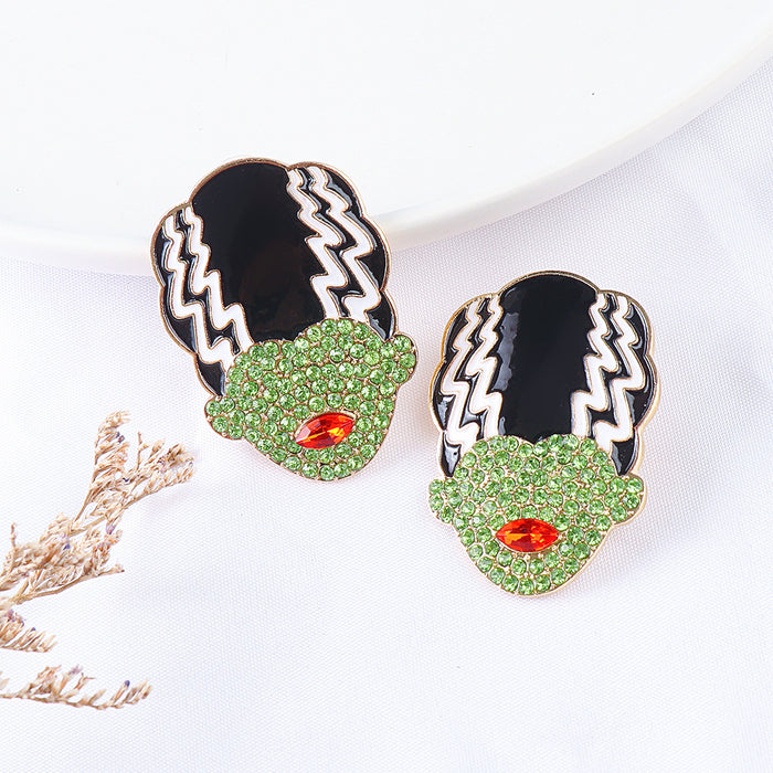 Wholesale Earrings Alloy Halloween Hulk Ear Studs JDC-ES-JJ253