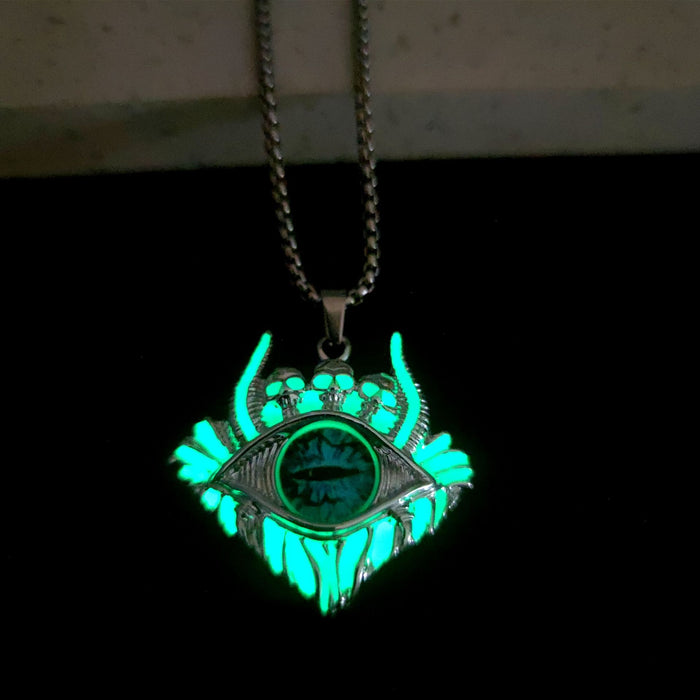 Wholesale Necklace Alloy Devil's Eye Luminous MOQ≥2 JDC-NE-ZiFei006