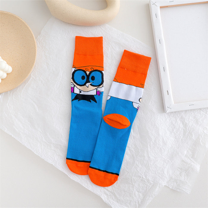 Wholesale spring female cartoon creative pattern straight sports socks JDC-SK-YMS001