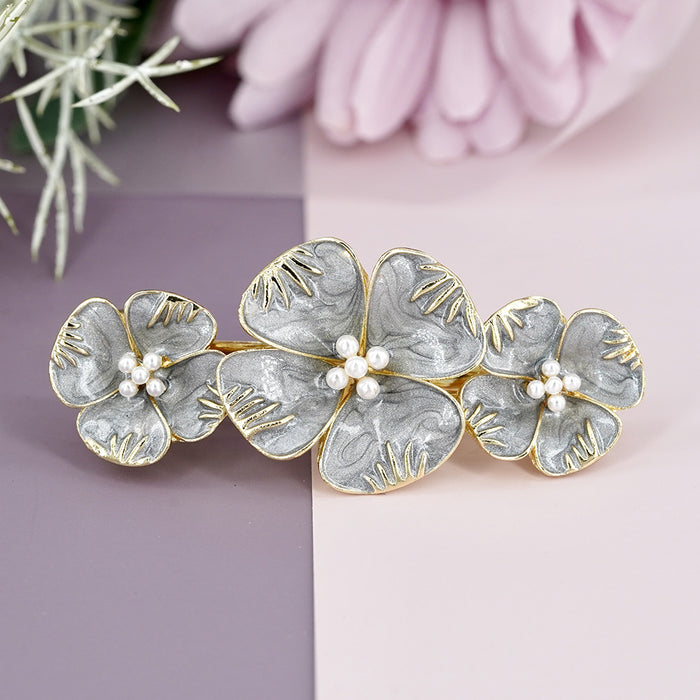 Wholesale Hair Clips Alloy Drop Oil Pearl Chinese Style Spring Clip MOQ≥2 JDC-HC-HG017