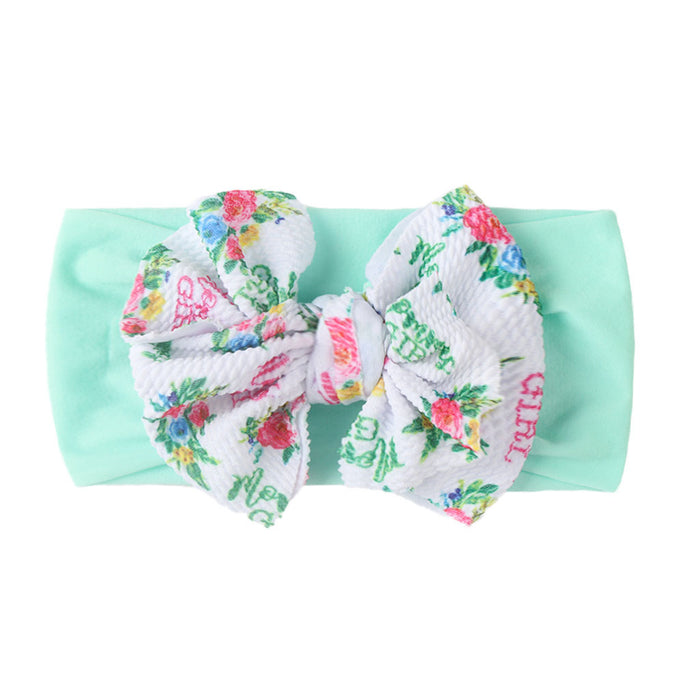 Wholesale baby nylon printed double bow Bandana sweatband JDC-HD-ML031