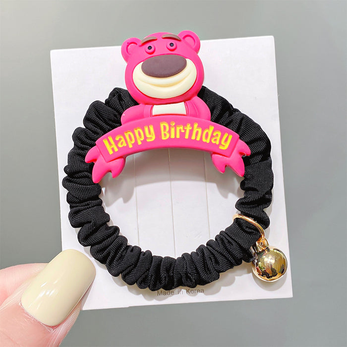 Wholesale cartoon kt cat letter brand hair ring fabric pleated small intestine ring JDC-HS-HShi001