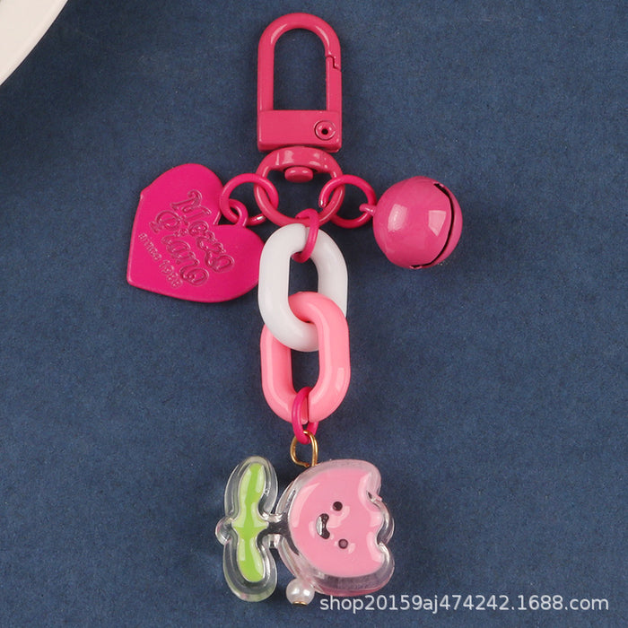 Jewelry WholesaleWholesale Cute Love Bells Alloy Acrylic Keychain MOQ≥2 JDC-KC-YiHan003 Keychains 伊菡 %variant_option1% %variant_option2% %variant_option3%  Factory Price JoyasDeChina Joyas De China