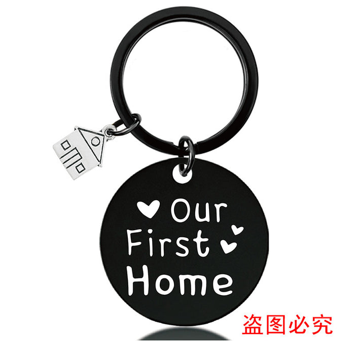 Jewelry WholesaleWholesale houses housewarming new home house lettered metal keychains JDC-KC-GangGu030 Keychains 钢古 %variant_option1% %variant_option2% %variant_option3%  Factory Price JoyasDeChina Joyas De China