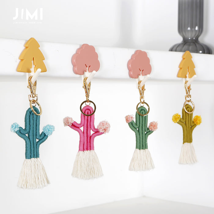 Jewelry WholesaleWholesale hand woven Bohemian cactus keychain MOQ≥2 JDC-KC-JM008 Keychains 杰米 %variant_option1% %variant_option2% %variant_option3%  Factory Price JoyasDeChina Joyas De China