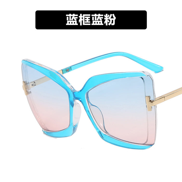 Wholesale Large Frame T-Shape Sunglasses Ladies Cat Eye Butterfly JDC-SG-PLS075