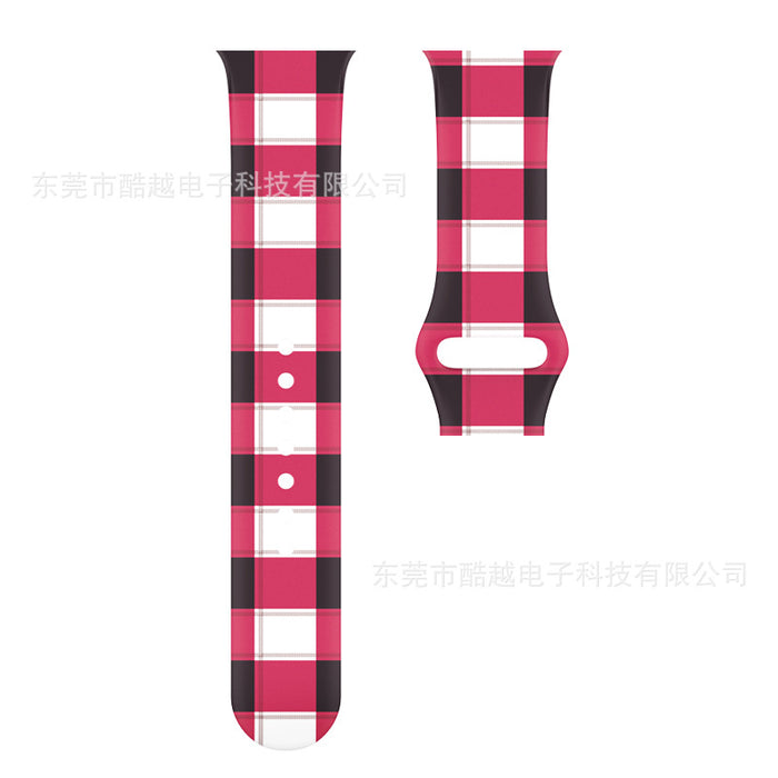 Wholesale Strap Silicone AppleWatch Christmas Color Printed Strap MOQ≥2 JDC-WD-KuYue006